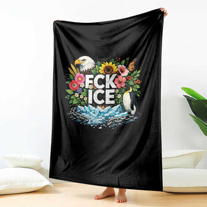Fck Ice Throw Blanket Retro Floral FDT Protest Satirical Graphic TS10 Print Your Wear
