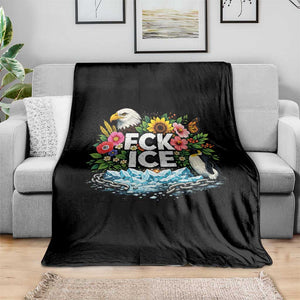 Fck Ice Throw Blanket Retro Floral FDT Protest Satirical Graphic TS10 Print Your Wear
