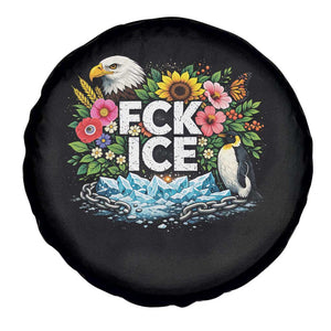 Fck Ice Spare Tire Cover Retro Floral FDT Protest Satirical Graphic TS10 Print Your Wear