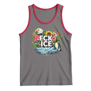 Fck Ice Tank Top Retro Floral FDT Protest Satirical Graphic TS10 Deep Heather Red Print Your Wear