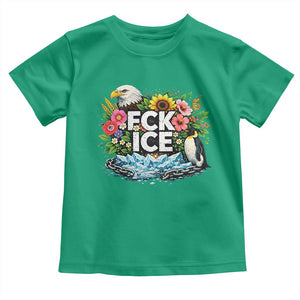 Fck Ice Toddler T Shirt Retro Floral FDT Protest Satirical Graphic TS10 Irish Green Print Your Wear