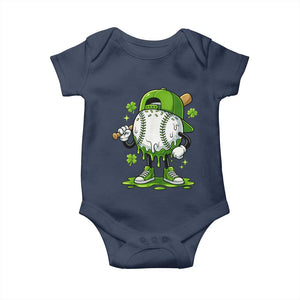 Baseball Drip Icecream Baby Onesie Youth Boy St Patricks Day Shamrock Green TS10 Navy Print Your Wear