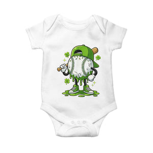 Baseball Drip Icecream Baby Onesie Youth Boy St Patricks Day Shamrock Green TS10 White Print Your Wear