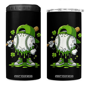 Baseball Drip Icecream 4 in 1 Can Cooler Tumbler Youth Boy St Patricks Day Shamrock Green TS10 One Size: 16 oz Black Print Your Wear