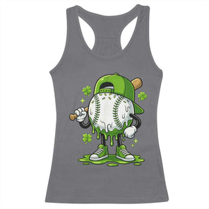 Baseball Drip Icecream Racerback Tank Top Youth Boy St Patricks Day Shamrock Green TS10 Charcoal Print Your Wear
