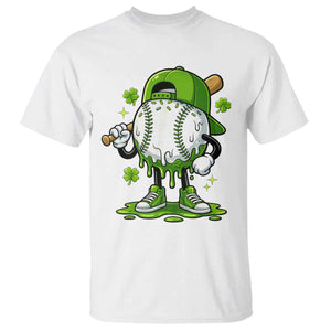 Baseball Drip Icecream T Shirt Youth Boy St Patricks Day Shamrock Green TS10 White Print Your Wear