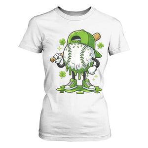 Baseball Drip Icecream T Shirt For Women Youth Boy St Patricks Day Shamrock Green TS10 White Print Your Wear