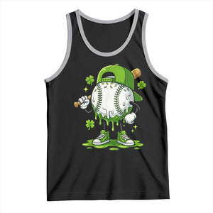 Baseball Drip Icecream Tank Top Youth Boy St Patricks Day Shamrock Green TS10 Black Athletic Heather Print Your Wear