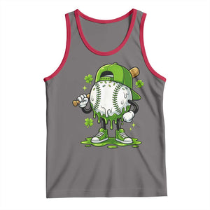 Baseball Drip Icecream Tank Top Youth Boy St Patricks Day Shamrock Green TS10 Deep Heather Red Print Your Wear