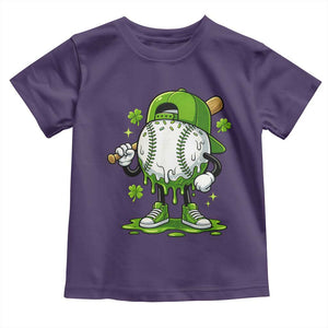 Baseball Drip Icecream Toddler T Shirt Youth Boy St Patricks Day Shamrock Green TS10 Purple Print Your Wear