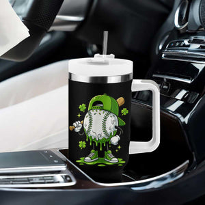 Baseball Drip Icecream Tumbler With Handle Youth Boy St Patricks Day Shamrock Green TS10 Print Your Wear