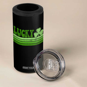 Retro Lucky 4 in 1 Can Cooler Tumbler St Patricks Day Irish Shamrock TS10 Print Your Wear