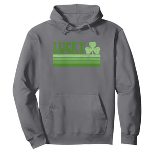 Retro Lucky Hoodie St Patricks Day Irish Shamrock TS10 Charcoal Print Your Wear