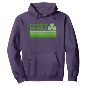 Retro Lucky Hoodie St Patricks Day Irish Shamrock TS10 Purple Print Your Wear