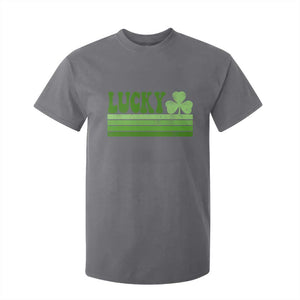 Retro Lucky T Shirt For Kid St Patricks Day Irish Shamrock TS10 Charcoal Print Your Wear