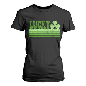 Retro Lucky T Shirt For Women St Patricks Day Irish Shamrock TS10 Black Print Your Wear