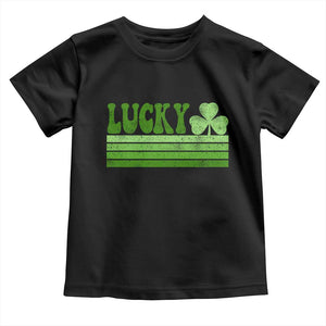 Retro Lucky Toddler T Shirt St Patricks Day Irish Shamrock TS10 Black Print Your Wear