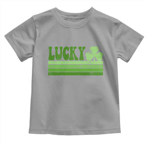 Retro Lucky Toddler T Shirt St Patricks Day Irish Shamrock TS10 Sport Gray Print Your Wear