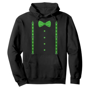 Bow Tie Suspenders St Patricks Day Costume Hoodie Funny Irish Shamrock Clovers TS10 Black Print Your Wear