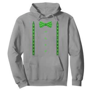 Bow Tie Suspenders St Patricks Day Costume Hoodie Funny Irish Shamrock Clovers TS10 Sport Gray Print Your Wear