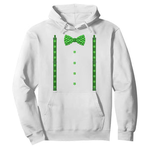 Bow Tie Suspenders St Patricks Day Costume Hoodie Funny Irish Shamrock Clovers TS10 White Print Your Wear