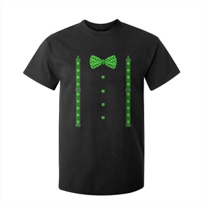 Bow Tie Suspenders St Patricks Day Costume T Shirt For Kid Funny Irish Shamrock Clovers TS10 Black Print Your Wear