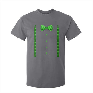Bow Tie Suspenders St Patricks Day Costume T Shirt For Kid Funny Irish Shamrock Clovers TS10 Charcoal Print Your Wear