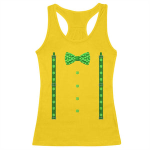 Bow Tie Suspenders St Patricks Day Costume Racerback Tank Top Funny Irish Shamrock Clovers TS10 Daisy Print Your Wear