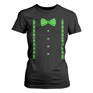 Bow Tie Suspenders St Patricks Day Costume T Shirt For Women Funny Irish Shamrock Clovers TS10 Black Print Your Wear