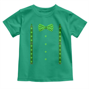 Bow Tie Suspenders St Patricks Day Costume Toddler T Shirt Funny Irish Shamrock Clovers TS10 Irish Green Print Your Wear