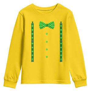 Bow Tie Suspenders St Patricks Day Costume Youth Sweatshirt Funny Irish Shamrock Clovers TS10 Daisy Print Your Wear