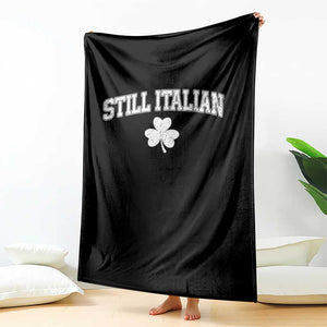 St Patricks Day Italian Throw Blanket Funny Retro Varsity Sporty Style Shamrock TS10 Print Your Wear
