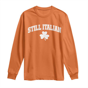 St Patricks Day Italian Long Sleeve Shirt Funny Retro Varsity Sporty Style Shamrock TS10 Orange Print Your Wear
