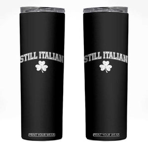St Patricks Day Italian Skinny Tumbler Funny Retro Varsity Sporty Style Shamrock TS10 Black Print Your Wear