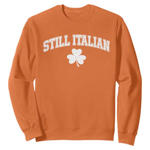St Patricks Day Italian Sweatshirt Funny Retro Varsity Sporty Style Shamrock TS10 Orange Print Your Wear