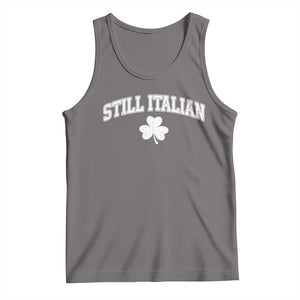 St Patricks Day Italian Tank Top Funny Retro Varsity Sporty Style Shamrock TS10 Deep Heather Print Your Wear