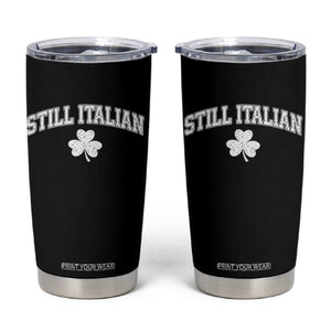 St Patricks Day Italian Tumbler Cup Funny Retro Varsity Sporty Style Shamrock TS10 Black Print Your Wear