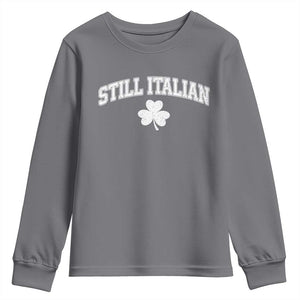 St Patricks Day Italian Youth Sweatshirt Funny Retro Varsity Sporty Style Shamrock TS10 Charcoal Print Your Wear
