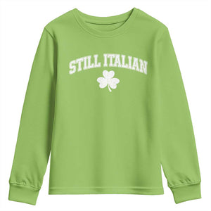 St Patricks Day Italian Youth Sweatshirt Funny Retro Varsity Sporty Style Shamrock TS10 Lime Print Your Wear