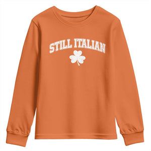 St Patricks Day Italian Youth Sweatshirt Funny Retro Varsity Sporty Style Shamrock TS10 Orange Print Your Wear