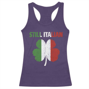 St Patricks Day Still Italian Racerback Tank Top Funny Retro Shamrock Italy Flag TS10 Purple Print Your Wear