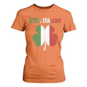 St Patricks Day Still Italian T Shirt For Women Funny Retro Shamrock Italy Flag TS10 Orange Print Your Wear