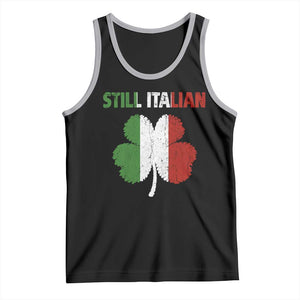 St Patricks Day Still Italian Tank Top Funny Retro Shamrock Italy Flag TS10 Black Athletic Heather Print Your Wear