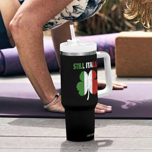 St Patricks Day Still Italian Tumbler With Handle Funny Retro Shamrock Italy Flag TS10 Print Your Wear