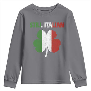 St Patricks Day Still Italian Youth Sweatshirt Funny Retro Shamrock Italy Flag TS10 Charcoal Print Your Wear