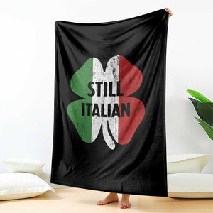 Funny St Patricks Day Italian Throw Blanket Retro Vintage Shamrock Italy Flag TS10 Print Your Wear