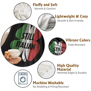 Funny St Patricks Day Italian Throw Blanket Retro Vintage Shamrock Italy Flag TS10 Print Your Wear