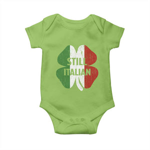 Funny St Patricks Day Italian Baby Onesie Retro Vintage Shamrock Italy Flag TS10 Lime Print Your Wear
