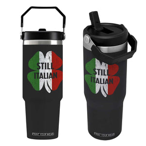 Funny St Patricks Day Italian Flip Straw Tumbler Retro Vintage Shamrock Italy Flag TS10 One Size: 30 oz Black Print Your Wear