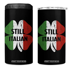 Funny St Patricks Day Italian 4 in 1 Can Cooler Tumbler Retro Vintage Shamrock Italy Flag TS10 One Size: 16 oz Black Print Your Wear